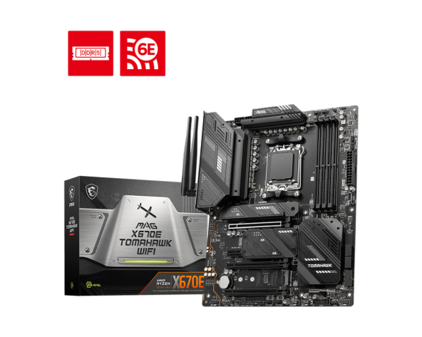 MB MAG X670E TOMAHAWK WIFI AM5 DDR5 6600MHZ(OC) 4x M.2 USB 3.2 HDMI DP 2.5G LAN AMD WIFI 6E RGB ATX
