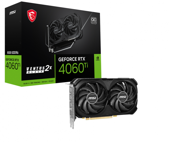GEFORCE RTX 4060 Ti VENTUS 2X BLACK 8G OC GDDR6 8GB GDDR6 DP HDMI 128Bit