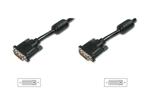 DVI bağlantı kablosu, DVI (24+1) , 2x ferrit M/M, 2.0m, DVI-D Dual Link, b AK-320101-020-S
