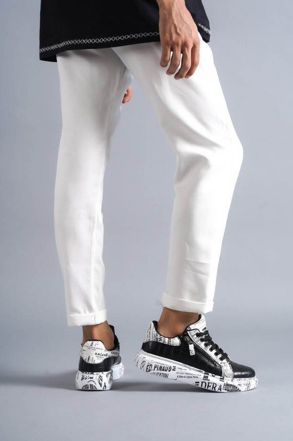 KB02 Crocodile  Siyah Gazete Erkek Ayakkabı - 2