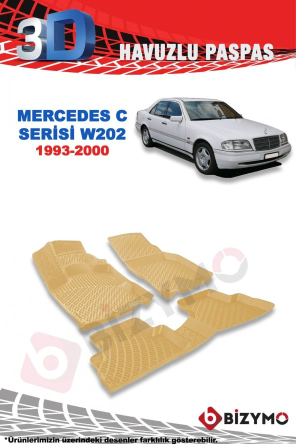 Mercedes C Serisi W202 1993-2000 3D Havuzlu Bej Paspas Bizymo - 2