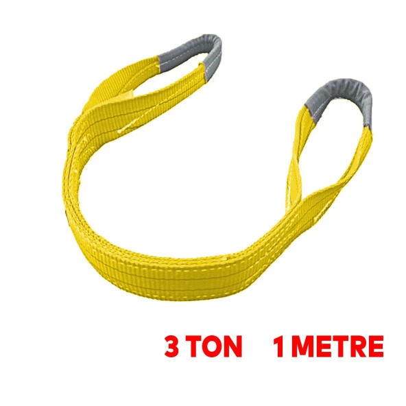 Sapan Polyester Spanzet 3 Ton 1 Metre Sarı Sağlam Yük Kaldırma Taşıma İndirme Halat - 2