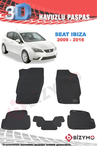 Seat İbiza 2009-2016 3D Paspas Takımı Bizymo - 2