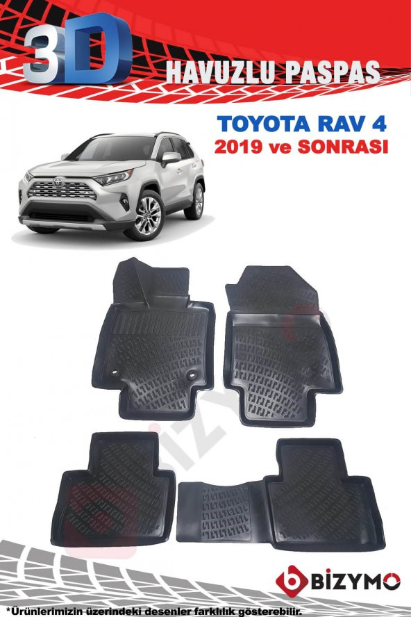 Toyota Rav 4 2019 ve Sonrası 3D Havuzlu Paspas Takımı Bizymo - 2
