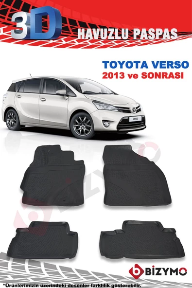 Toyota Verso 2013 Ve Sonrası 3D Paspas Takımı Bizymo - 2