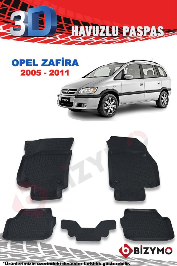 Opel Zafira 2005-2011 3D Paspas Takımı Bizymo - 2