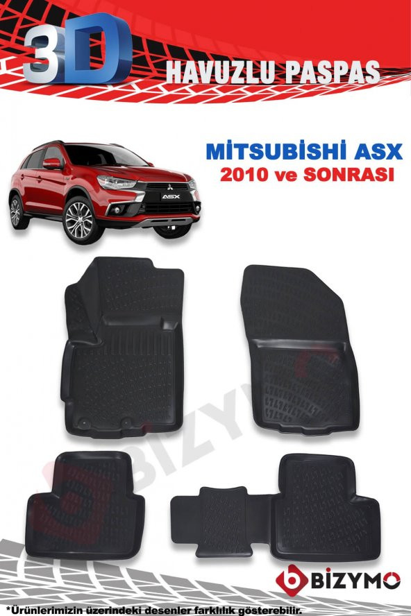Mitsubishi ASX Suv 2010 Ve Sonrası 3D Paspas Takımı Bizymo - Resim 2