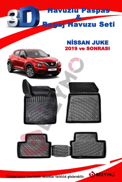 Nissan Juke 2019 ve Sonrası 3D Havuzlu Paspas Bizymo - 2