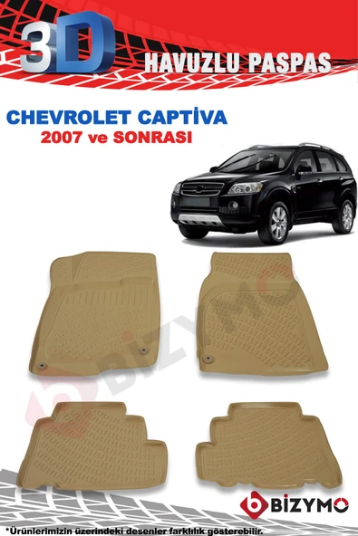 Chevrolet Captiva 2007 Ve Sonrası 3D Bej Paspas Takımı Bizymo - 2