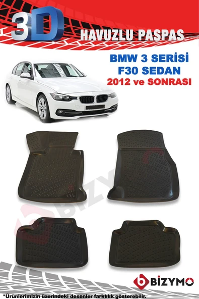 Bmw 3 Serisi F30 Sedan 2012 Ve Sonrası 3D Paspas Takımı Bizymo - 2