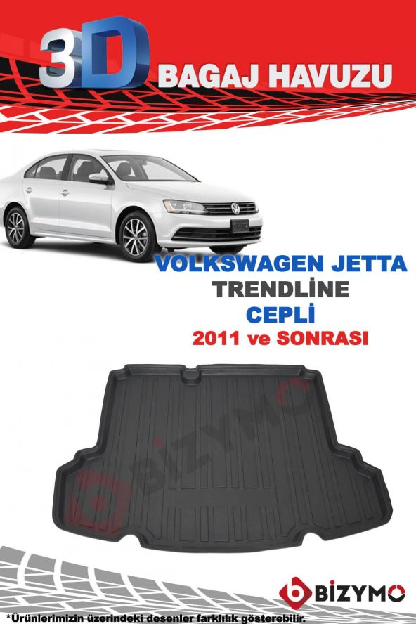 Volkswagen Jetta Trendline Cepli 2011+ 3D Bagaj Havuzu Bizymo - 2