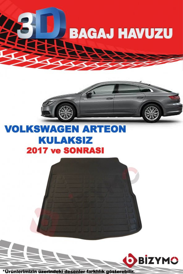 Volkswagen Arteon Kulaksız 2017 Ve Sonrası 3D Bagaj Havuzu Bizymo - 2
