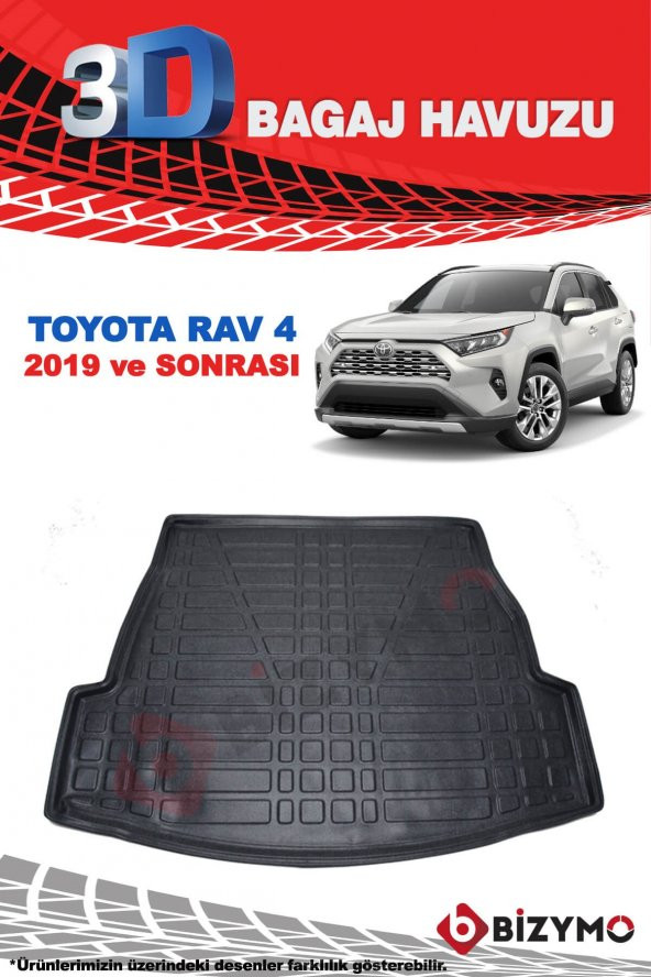 Toyota Rav 4 2019 ve Sonrası 3D Bagaj Havuzu Bizymo - 2