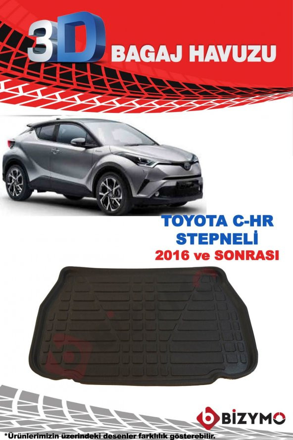 Toyota C-Hr Stepneli 2016 Ve Sonrası 3D Bagaj Havuzu Bizymo - Resim 2