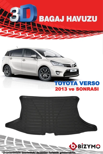 Toyota Verso 2013 Ve Sonrası 3D Bagaj Havuzu Bizymo - 2