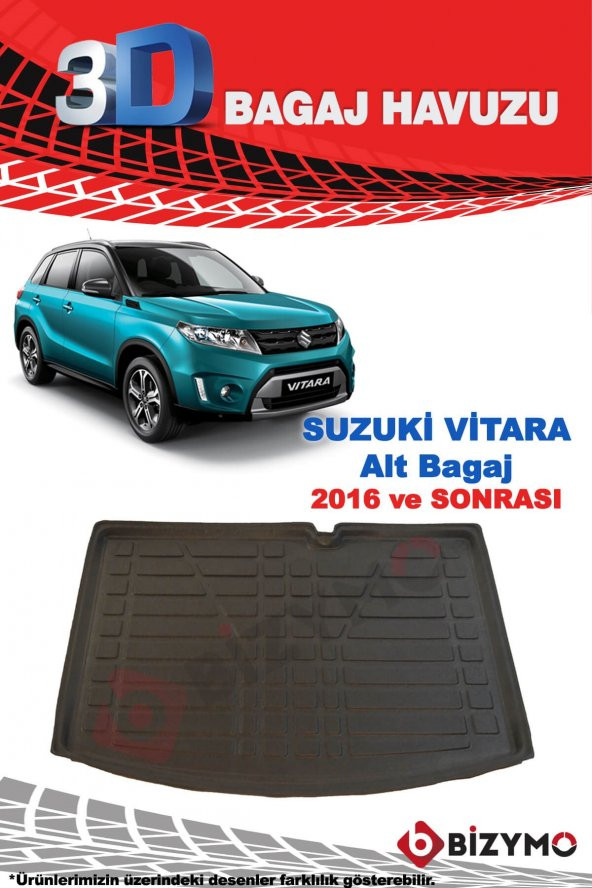 Suzuki Vitara Suv 5 Kapı Alt 2016 Ve Sonrası 3D Bagaj Havuzu Bizymo - 2