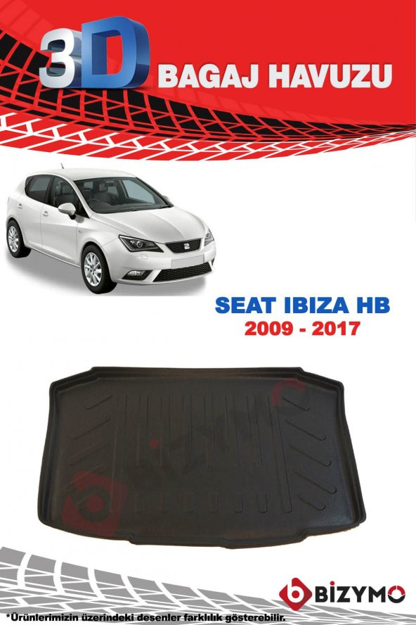 Seat İbiza Hb 2009-2017 3D Bagaj Havuzu Bizymo - 2