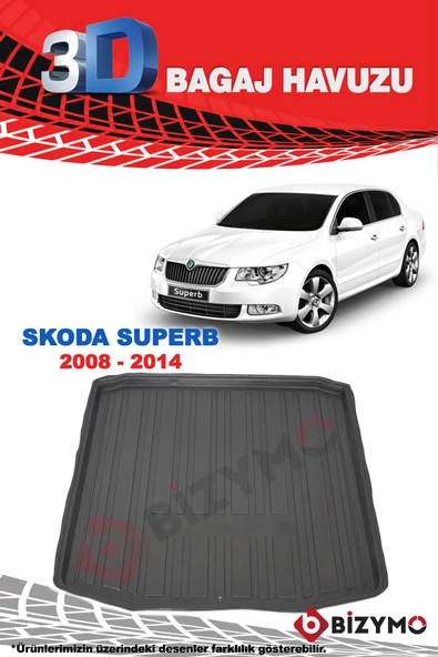 Skoda Superb 2008-2014 3D Bagaj Havuzu Bizymo - 2