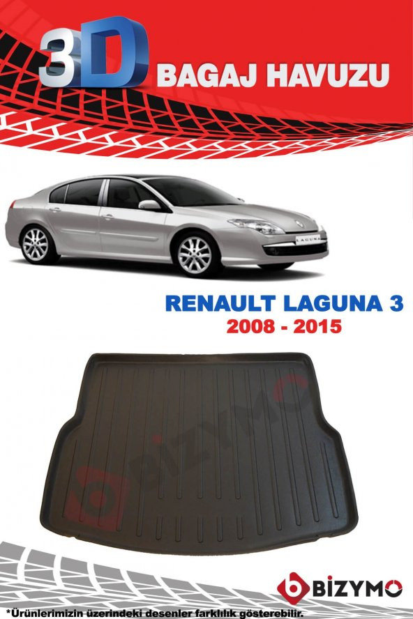 Renault Laguna 3 2008-2015 3D Bagaj Havuzu Bizymo - 2