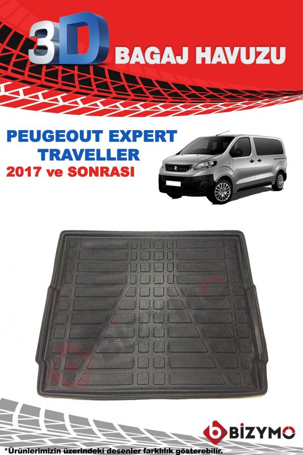 Peugeot Expert Traveller 2017 ve Sonrası 3D Bagaj Havuzu Bizymo - Resim 2