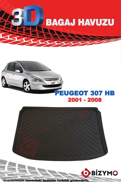 Peugeot 307 Hb 2001-2008 3D Bagaj Havuzu Bizymo - Resim 2
