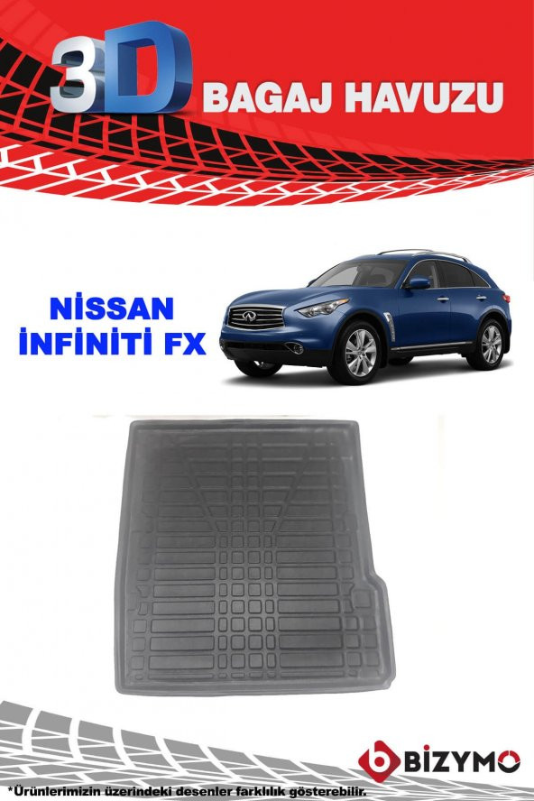 Nissan İnfiniti Fx 2011 ve Sonrası 3D Bagaj Havuzu Bizymo ürün görseli