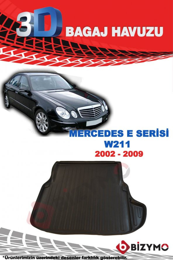 Mercedes E Serisi W211 Sedan 2002-2009 3D Bagaj Havuzu Bizymo - 2
