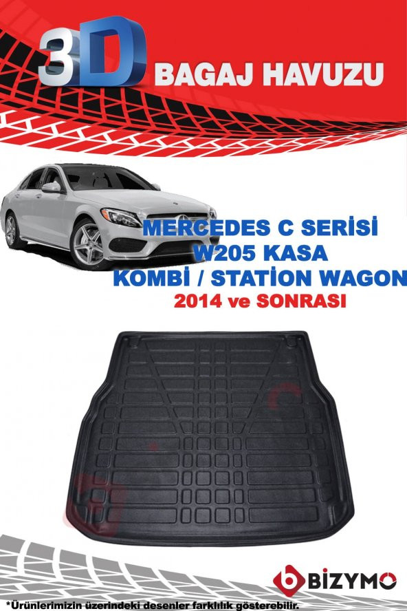 Mercedes C Serisi W205 Kombi-Station Vagon 3D Bagaj Havuzu Bizymo - Resim 2