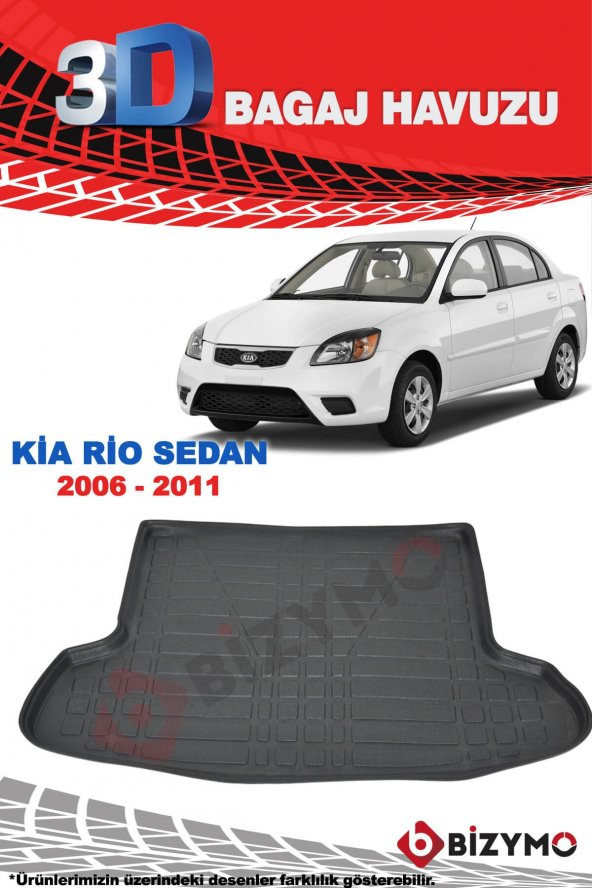 Kia Rio Sedan 2006-2011 3D Bagaj Havuzu Bizymo - 2