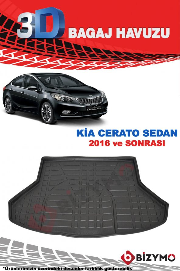 Kia Cerato Sedan 2016 Ve Sonrası 3D Bagaj Havuzu Bizymo - 2