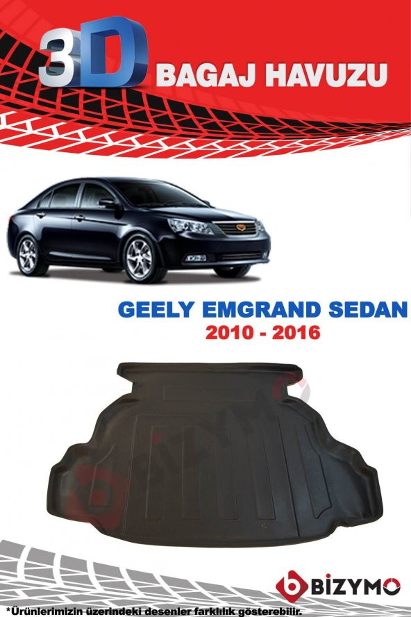 Geely Emgrand Sedan 2010-2016 3D Bagaj Havuzu Bizymo - Resim 2