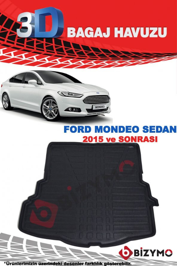 Ford Mondeo Sedan 2015 Ve Sonrası 3D Bagaj Havuzu Bizymo - Resim 2