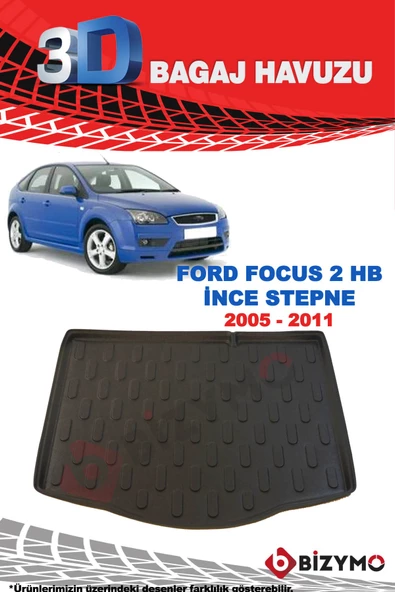 Ford Focus 2 Hb İnce Stepne 2005-2011 3D Bagaj Havuzu Bizymo - Resim 2