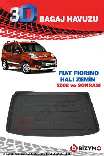 Fiat Fiorino Halı Zemin 2008 ve Sonrası 3D Bagaj Havuzu Bizymo - 2