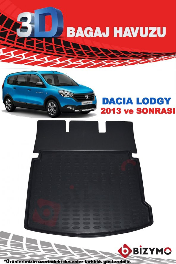 Dacia Lodgy Suv (5 Koltuk) 2013 Ve Sonrası 3D Bagaj Havuzu Bizymo - 2