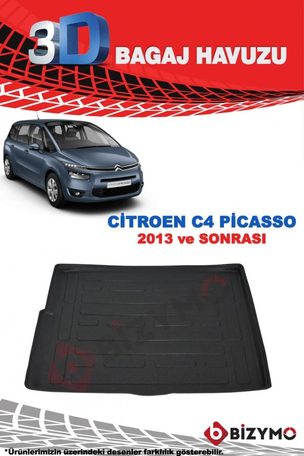 Citroen C4 Picasso 5 Koltuk 2013 Ve Sonrası 3D Bagaj Havuzu Bizymo - Resim 2