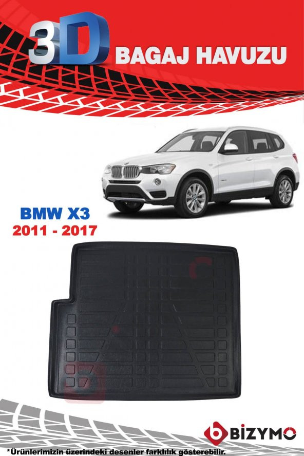 Bmw X3 2011-2017 3D Bagaj Havuzu Bizymo - Resim 2