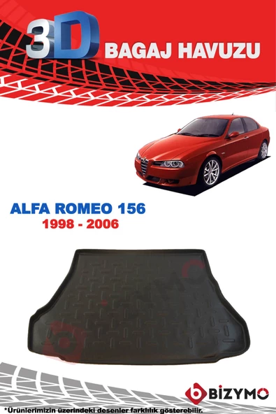 Alfa Romeo 156 Sedan 1998-2006 3D Bagaj Havuzu Bizymo - Resim 2