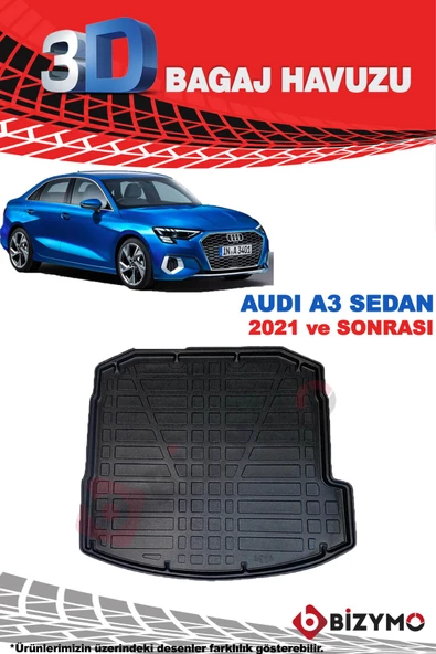 Audi A3 Sedan 2021+ 3D Bagaj Havuzu Bizymo - Resim 2