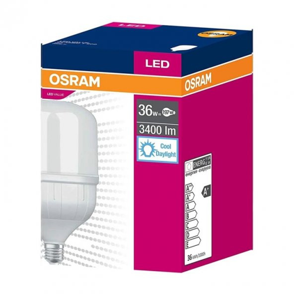 Osram 36W (197W) Büyük Led Ampul Beyaz 6500K Jumbo Torch Ampul E27 Duy (4 Adet)
