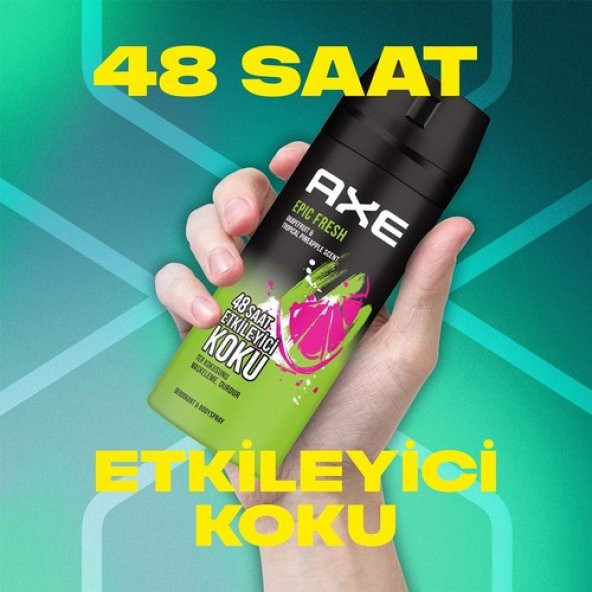 Axe Erkek Deodorant & Bodyspray Epic Fresh 48 Saat Etkileyici Koku 150 ml X3 Adet - 3