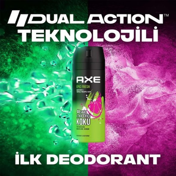 Axe Erkek Deodorant & Bodyspray Epic Fresh 48 Saat Etkileyici Koku 150 ml X3 Adet - 5