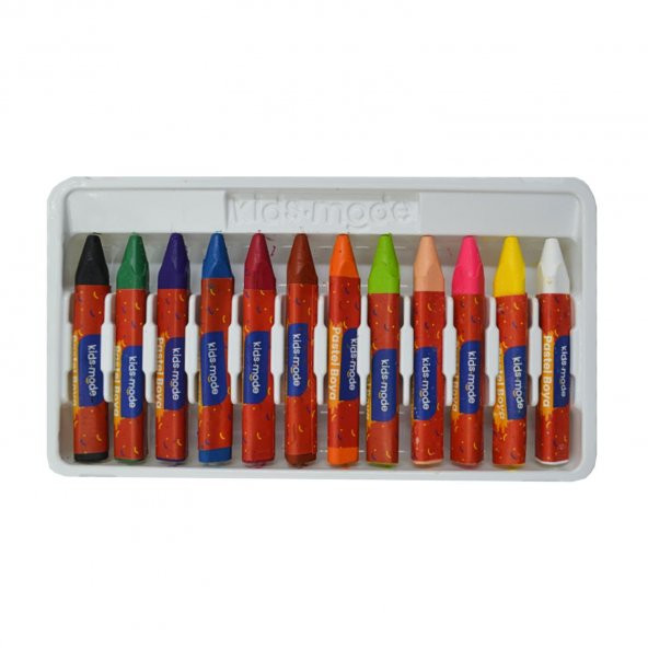 Kids Mode Yağlı Pastel Boya Üçgen 12 Renk DKPB105 - 2