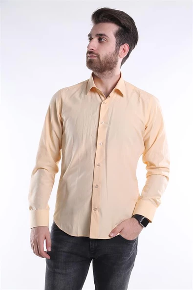 İntersivin Slim Fit Uzun Dokulu Erkek Gömlek