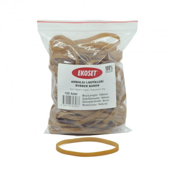 Ekoset 100x5mm Geniş Kauçuk Paket Ambalaj Lastiği 1.000 Adet - 3