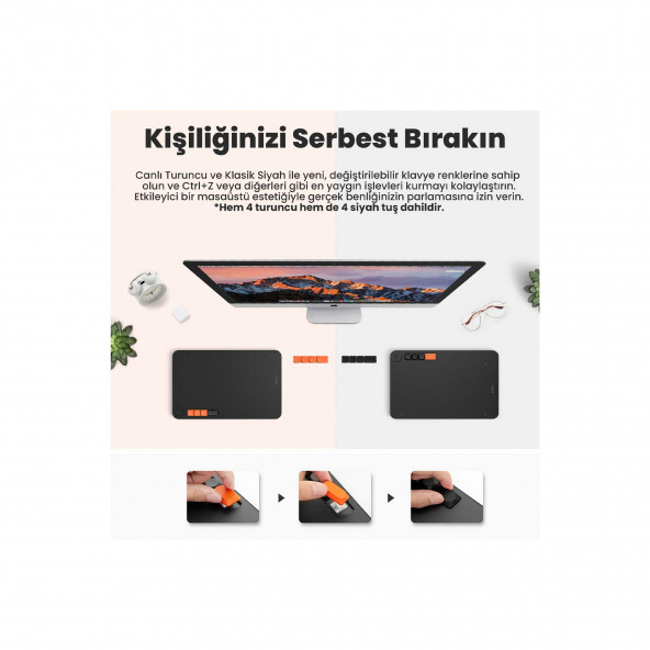 Veikk VO1060 10x6" 5 Kısayol Tuşlu Sağ/Sol El Uyumlu Grafik Tablet+Kalem - 7