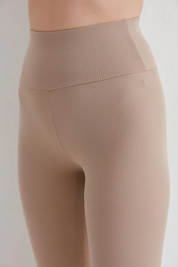 Yüksek Bel Toparlayıcı Fitilli Tayt Günlük Belden Toparlayıcı İnceltici ve Sıkılaştırıcı - 8