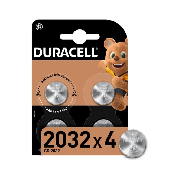 DURACELL 2032 LİTYUM DÜĞME PİL 3V 4LÜ PİL