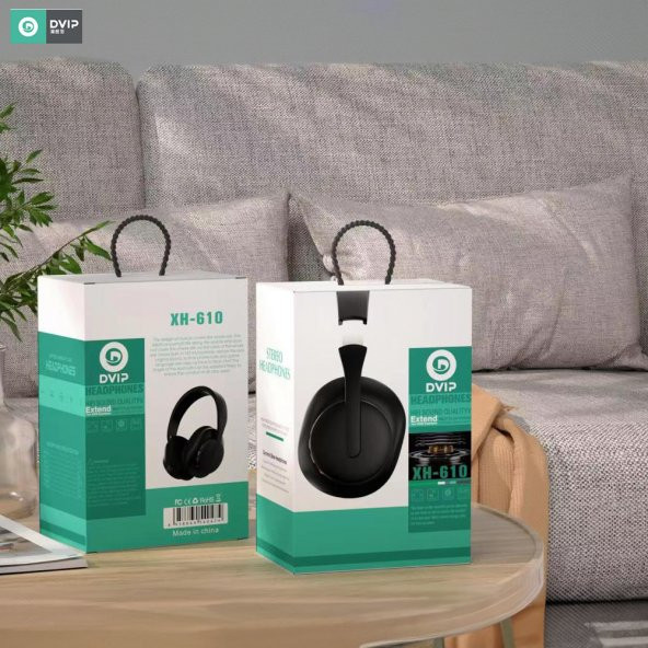 DVIP XH-610 Dinamik Bass Kablosuz Bluetooth 5.0 Kulaklık Mikrofonlu Siyah - 3