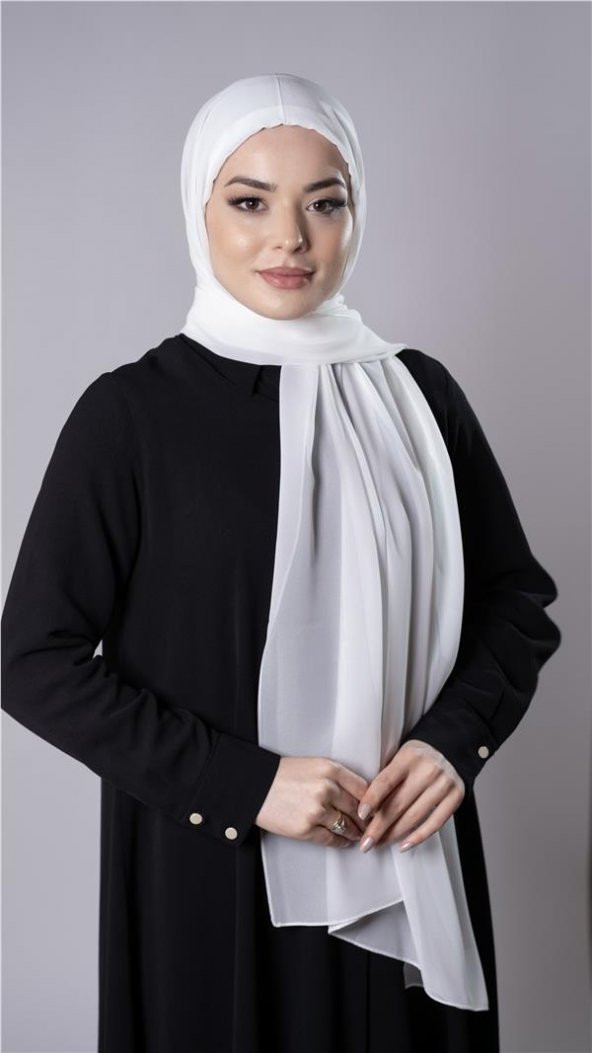 Krem Pratik Hazır Geçmeli Şal Şifon Kumaş Hijab Bone 3009_40